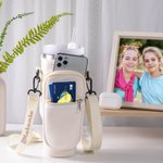 Gepersonaliseerde waterfles draagtas voor 40oz Stanley Tumbler met geborduurde naam en letter hanger reis accessoires verjaardagscadeau voor haar