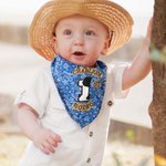 Personalizado 1er Cumpleaños Rodeo Cowboy Baby Burlap Bandana Bib with Name Baby Shower Birthday Party Gift for Baby