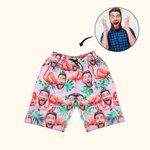 Photo visage personnalisé Fruits Flamant Palmier Séchage rapide Maillot de bain homme Vacances d'été Essentials Fête des pères Cadeau d'anniversaire p