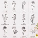 Personalised Birth Flower Name Leather Notebook Organizer with Notebook and Pen Storage Travel Accessory Birthday Gift for Travel Lovers