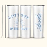 Gobelet 600ml Personnalisé avec Nom Tumbler avec Paille et Brosse Cadeau de Mariage de Plage pour Demoiselle d'Honneur