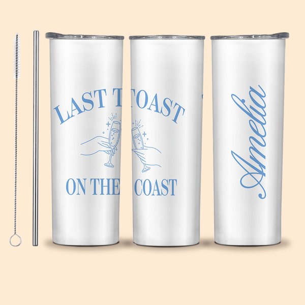 Gobelet 600ml Personnalisé avec Nom Tumbler avec Paille et Brosse Cadeau de Mariage de Plage pour Demoiselle d'Honneur