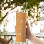 Gobelet 600ml Personnalisé avec Nom Tumbler avec Paille et Brosse Cadeau de Mariage de Plage pour Demoiselle d'Honneur