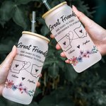 Gepersonaliseerde Lange Afstand Staat Kaart 20oz Frosted Kan Glas Tumbler met Naam en Tekst Housewarming Afstuderen Gift voor Vriend