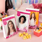 Personalizzati a prova di olio rosa bambola foto nome trattare sacchetti Set di 5 Compleanno laurea partito favore regalo per la ragazza