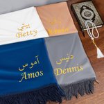 Gepersonaliseerde Arabische fluwelen gebedsmat met borduurwerk naam bruiloft Eid gift voor islamitische familie vriend