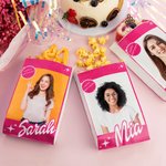 Personalizzati a prova di olio rosa bambola foto nome trattare sacchetti Set di 5 Compleanno laurea partito favore regalo per la ragazza