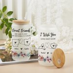 Gepersonaliseerde Lange Afstand Staat Kaart 20oz Frosted Kan Glas Tumbler met Naam en Tekst Housewarming Afstuderen Gift voor Vriend