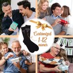 Personalized Dad Papa Daddy Grandpa Soft 100% Cotton Crew Socks with 1-12 Kid's Name and Year Father's Day Birthday Gift for Men