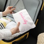 Trousse de Maquillage Portable en Toile Personnalisée avec Nom Pailleté Accessoire de Voyage Cadeau Anniversaire Mariage pour les Femmes