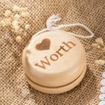 Personalised Retro Wooden Yoyo with Engraved Pattern and Name Educational Toy Children's Day Birthday Gift for Kid Yoyo Lover