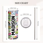 Vaso personalizado de 20oz con pajita y cepillo para limpiarlo Regalo de cumpleaños para aficionado al Pickleball Amante del deporte