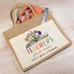Personalized Teachers Plant Seeds 1-6 Birth Flowers Jute Bag Teacher's Day Gratitude Graduation Gift for Teacher