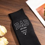 Personalized Dad Papa Daddy Grandpa Soft 100% Cotton Crew Socks with 1-12 Kid's Name and Year Father's Day Birthday Gift for Men