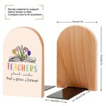 Personalised 1 Pair Book Birth Flower Grow Forever Heavy Duty Wood Bookends Back to School Appreciation Gift for Teacher