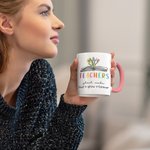 Spersonalizowany ceramiczny kubek na kawę dla nauczyciela z bukietem kwiatów na Dzień Nauczyciela Prezent dla nauczyciela z okazji Dnia Nauczyciela