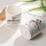 Personalisierter Blumentopf Pflanztopf mit Buchensockel 1-6 Geburtsblume Weltlehrertag Graduierung Wertschätzung Geschenk für Lehrer