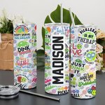 Vaso personalizado de 20oz con pajita y cepillo para limpiarlo Regalo de cumpleaños para aficionado al Pickleball Amante del deporte