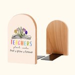 Personalised 1 Pair Book Birth Flower Grow Forever Heavy Duty Wood Bookends Back to School Appreciation Gift for Teacher