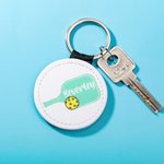 Porte-clés Pickleball en Cuir PU Multicolore Personnalisé avec Nom Cadeau d'Anniversaire pour Amateur de Sport