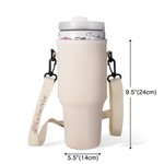 Gepersonaliseerde waterfles draagtas voor 40oz Stanley Tumbler met geborduurde naam en letter hanger reis accessoires verjaardagscadeau voor haar