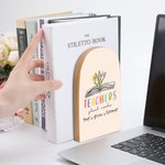 Personalised 1 Pair Book Birth Flower Grow Forever Heavy Duty Wood Bookends Back to School Appreciation Gift for Teacher