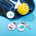 Porte-clés Pickleball en Cuir PU Multicolore Personnalisé avec Nom Cadeau d'Anniversaire pour Amateur de Sport
