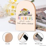 Personalised 1 Pair Book Birth Flower Grow Forever Heavy Duty Wood Bookends Back to School Appreciation Gift for Teacher