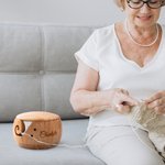 Personlig Handgjord Trä Virka Sticka Garn Skål med Lock och Graverat Namn Present till Mamma Mormor Hantverksälskare