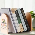 Personalised 1 Pair Book Birth Flower Grow Forever Heavy Duty Wood Bookends Back to School Appreciation Gift for Teacher