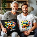 Personalised Best Dad Repair Tool Throw Pillow Cover with 1-8 Kid Names Father's Day Birthday Gift for Dad Grandpa