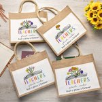 Personalized Teachers Plant Seeds 1-6 Birth Flowers Jute Bag Teacher's Day Gratitude Graduation Gift for Teacher