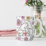 Gepersonaliseerde 3D-effect bloemenknuffelbeer mok met 2-9 namen Vaderdag Verjaardagscadeau voor familie