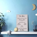 Personalised Our Story Canvas Family Painting with Text 1-6 Kid Names Wall Art Housewarming Gift for Family Friend