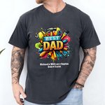 Personalized Best Dad Repair Tool Design 100% Cotton T-shirt with 1-8 Kid Names Father's Day Birthday Gift for Dad Grandpa