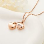 Personalizado grabado doble corazón cenizas urna colgante collar con nombre cremación funeral joyería recuerdo conmemorativo regalo para las mujeres