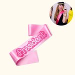 Personalised Pink Curved Font Glitter Sash with Name Bachelorette Wedding Birthday Party Decoration Gift for Fashion Doll Fan