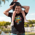 Personalized Best Dad Repair Tool Design 100% Cotton T-shirt with 1-8 Kid Names Father's Day Birthday Gift for Dad Grandpa