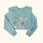 Personalized Multicolor Medical Instrument Pattern Design T-Shirt Sweatshirt with Text Nurse Graduation Birthday Gift for Nurse Doctor