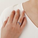 Personalizado Doble Corazón Piedras de Nacimiento Ajustable Anillo Abierto Cumpleaños Día de la Madre de regalo para las mujeres