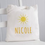 Personalised Beach Fun Sunglasses Coconut Palm Canvas Tote Bag with Name Large Capacity Travel Vacation Gift for Women