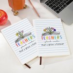 Personalisierte Lehrer Pflanze Samen, die für immer wachsen Leder A5 liniert Notebook mit 1-6 Geburt Blume Graduierung Anerkennung Geschenk für Lehrer