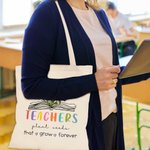 Personalized Teachers Plant Seeds 1-6 Birth Flowers Canvas Tote Bag Teacher's Day Gratitude Graduation Gift for Teacher