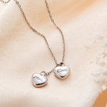Personalizado grabado doble corazón cenizas urna colgante collar con nombre cremación funeral joyería recuerdo conmemorativo regalo para las mujeres