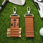 Personalized Monogram Golf Bag Tag Tee Holder with 5 Tees Golf Accessory Father's Day Birthday Gift For Golf Lover
