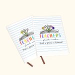Personalisierte Lehrer Pflanze Samen, die für immer wachsen Leder A5 liniert Notebook mit 1-6 Geburt Blume Graduierung Anerkennung Geschenk für Lehrer