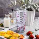 Personalised Pink Cartoon Girl Floral Butterfly 30oz Tumbler with Name Birthday Bridesmaid Gift for Women