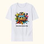 Personalized Best Dad Repair Tool Design 100% Cotton T-shirt with 1-8 Kid Names Father's Day Birthday Gift for Dad Grandpa