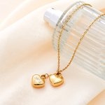 Personalizado grabado doble corazón cenizas urna colgante collar con nombre cremación funeral joyería recuerdo conmemorativo regalo para las mujeres