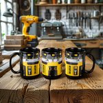 Mug Gobelet Personnalisé avec Nom Motif Outil Électrique Cadeau d'Anniversaire Fête des Pères pour Machiniste Mécanicien Réparateur Homme